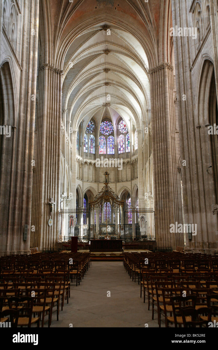 St. Etienne Cathedral nave Auxerre Yonne Burgundy France