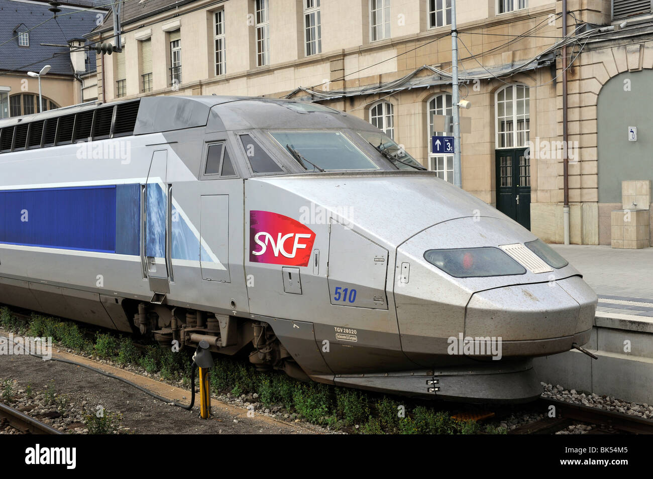 SNCF TGV 545 Duplex train at Luxembourg Central Station, Luxembourg. Stock Photo