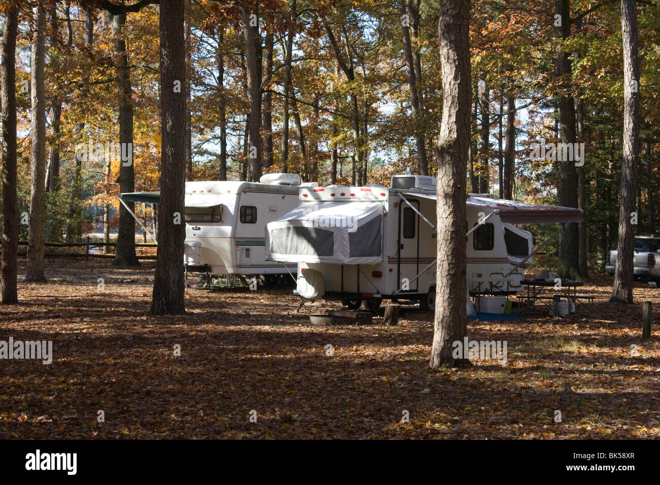 Fall Camping at Trap Pond State Park, Laurel, Delaware Stock Photo Alamy