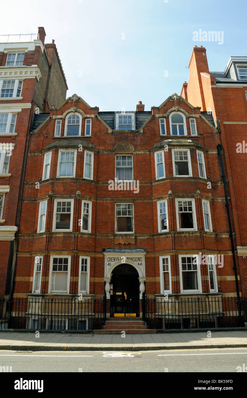 Grenville Mansions, mansion flats in Judd Street Camden London England UK Stock Photo