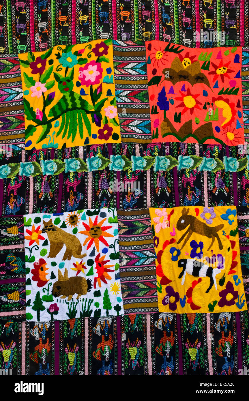 Mayan textile Santiago de Atitlan Guatemala Stock Photo