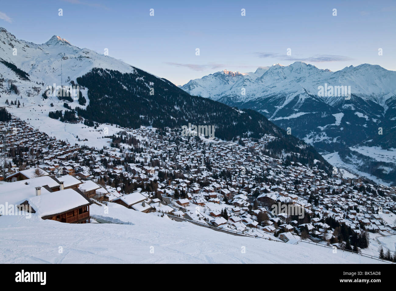 Verbier, Valais, Four Valleys region, Bernese Alps, Switzerland, Europe Stock Photo