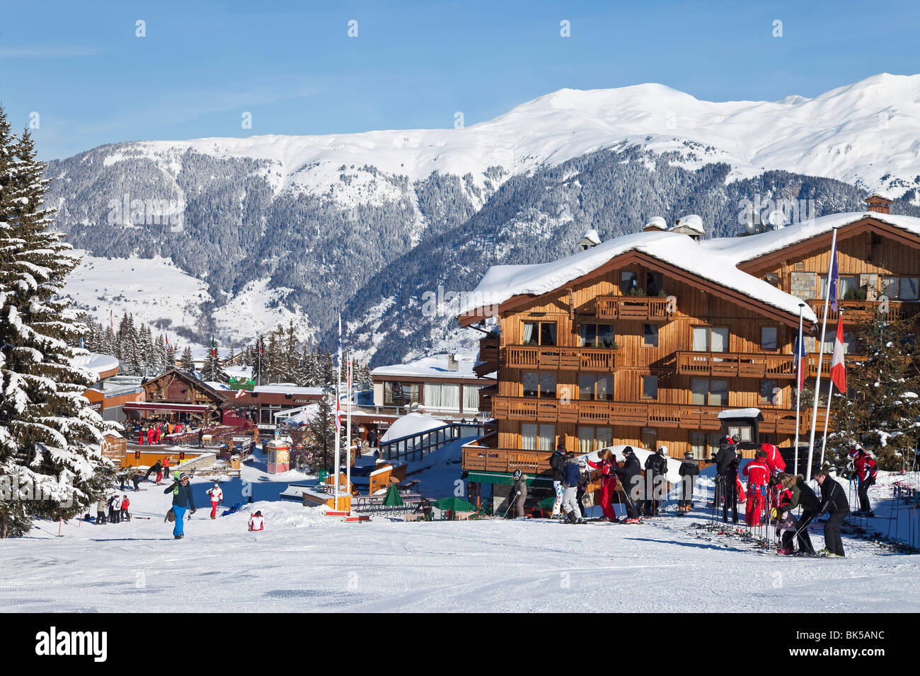 Courchevel 1850 ski resort in the Three Valleys (Les Trois Vallees), Savoie, French Alps, France