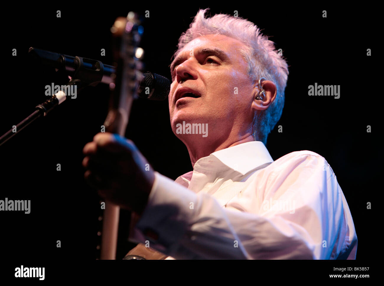 David Byrne performs at Bonnaroo. Stock Photo