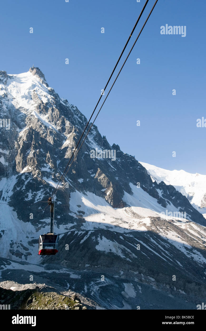 The tram on the Aigle du in Chamonix France Stock - Alamy