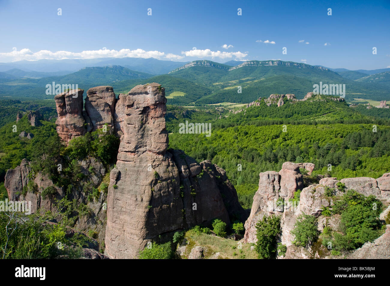 The towering sandstone pillars at Belogradchik Fortress, Bulgaria, Europe Stock Photo