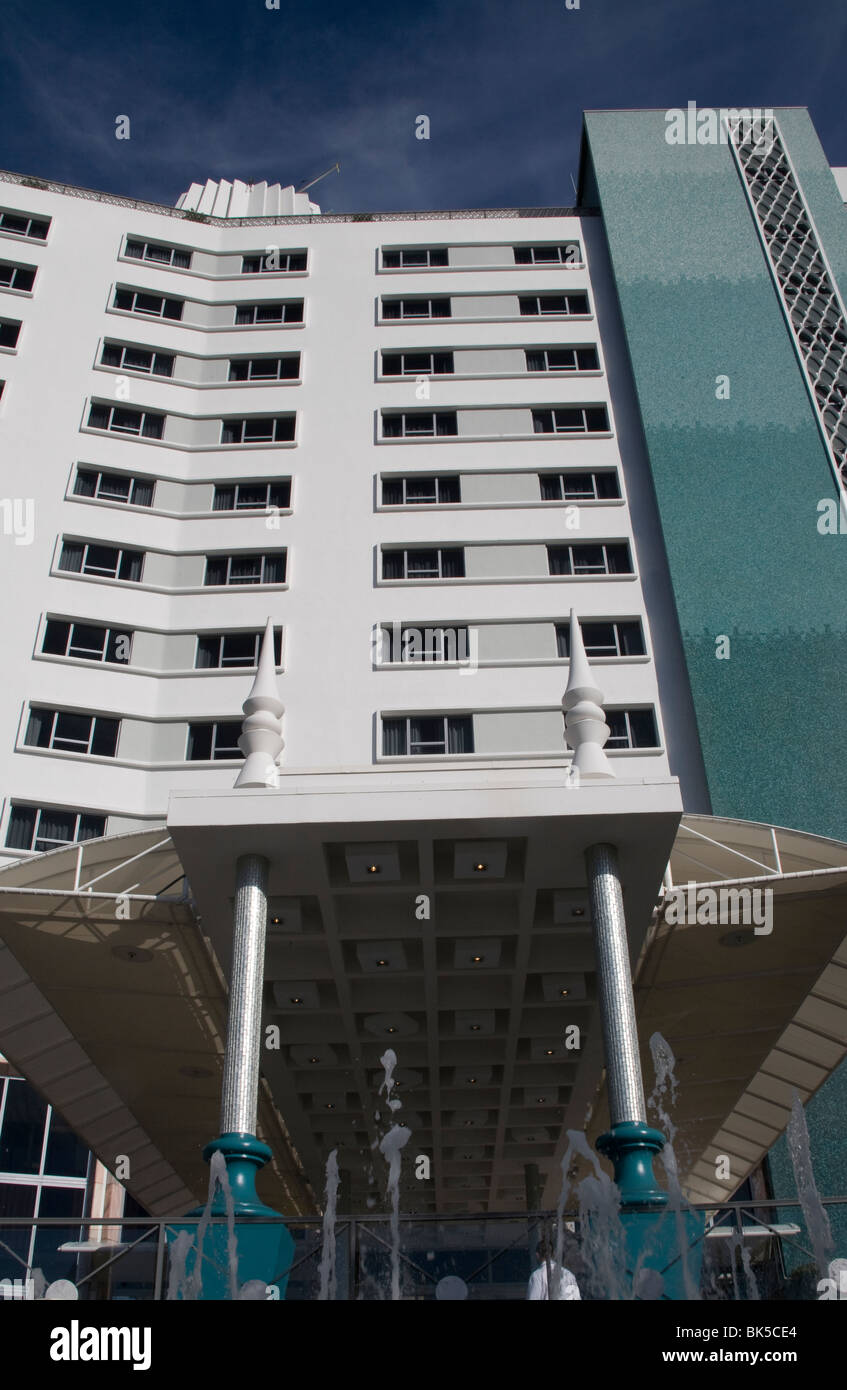 The entrance to the Eden Roc Hotel, Collins Avenue, Miami Florida Stock Photo