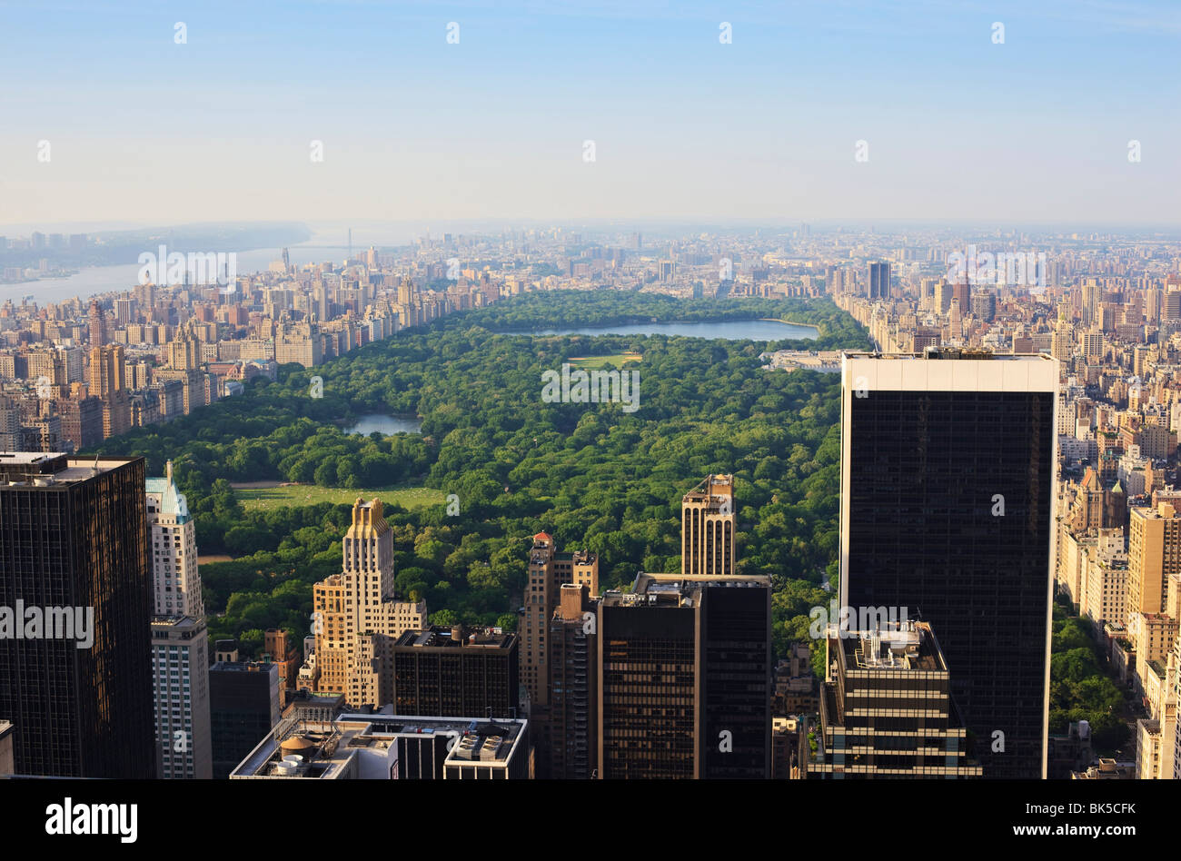 High angle view of Central Park, cityscape looking North,  Manhattan, New York City, New York, United States of America Stock Photo