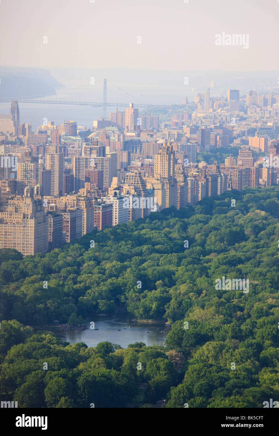 High angle view of Upper West Side and Central Park, Manhattan, New York City, New York, United States of America, North America Stock Photo