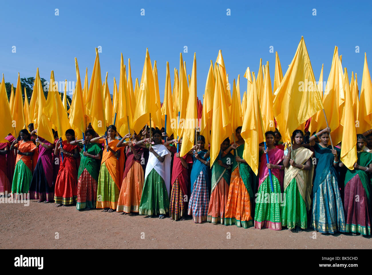 Group Of Women Participating In An Independence Day Parade Tamil