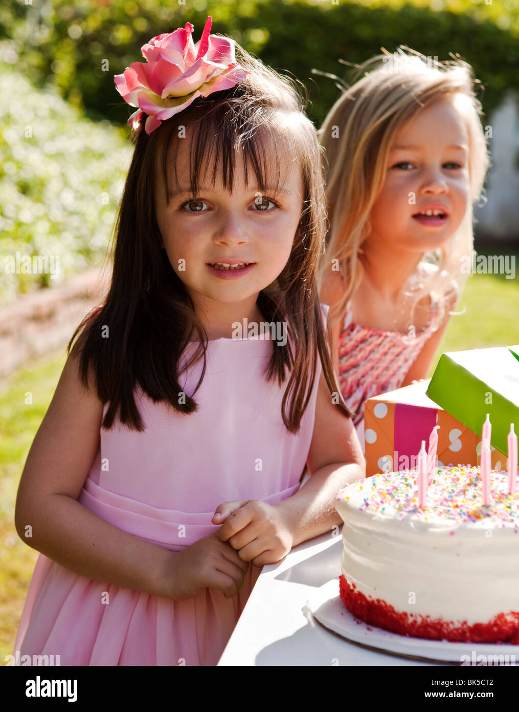 Girls at birthday party Stock Photo - Alamy