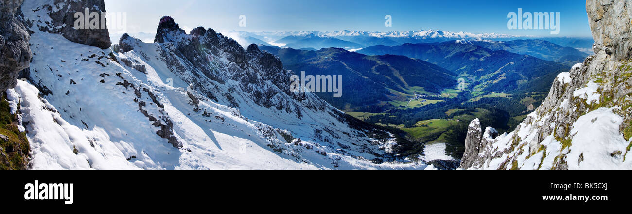 panoramic view from hochkonig to hohe tauern Stock Photo