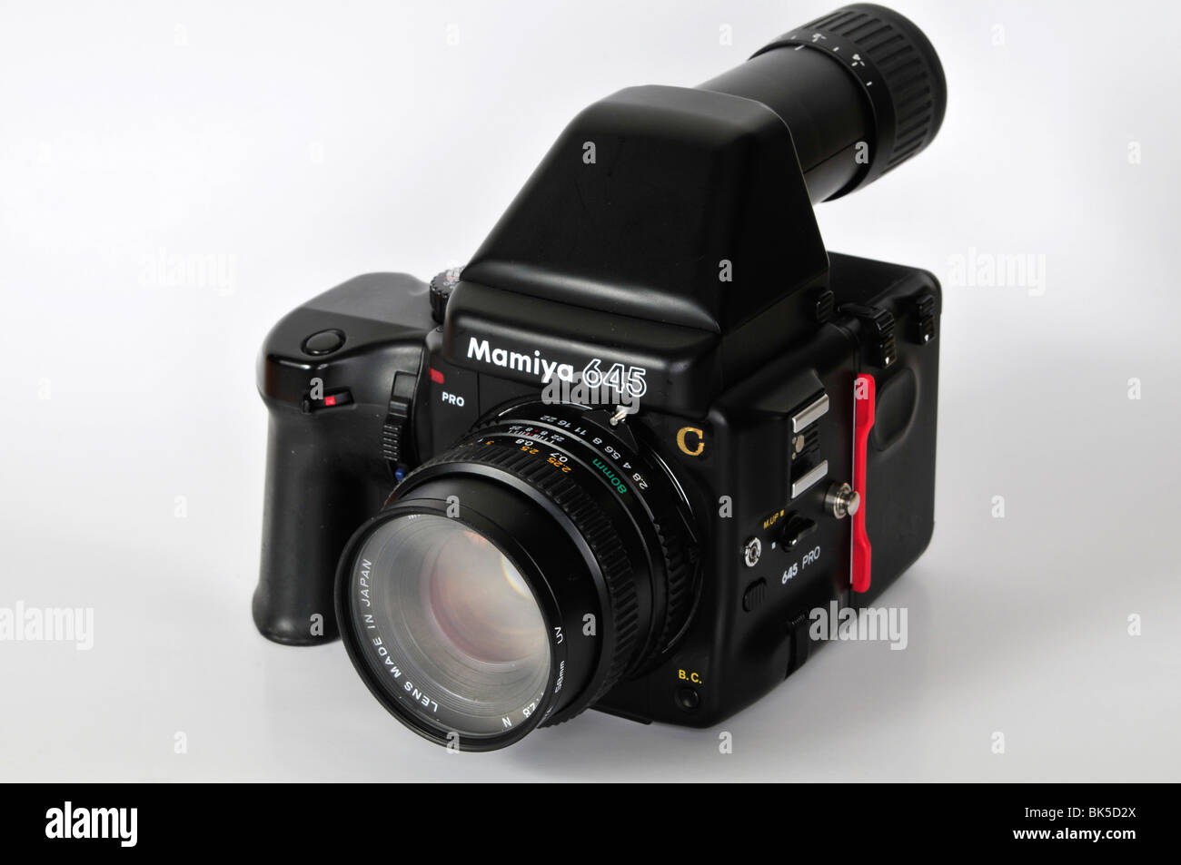 Mamiya 645 Pro camera body and lens Stock Photo