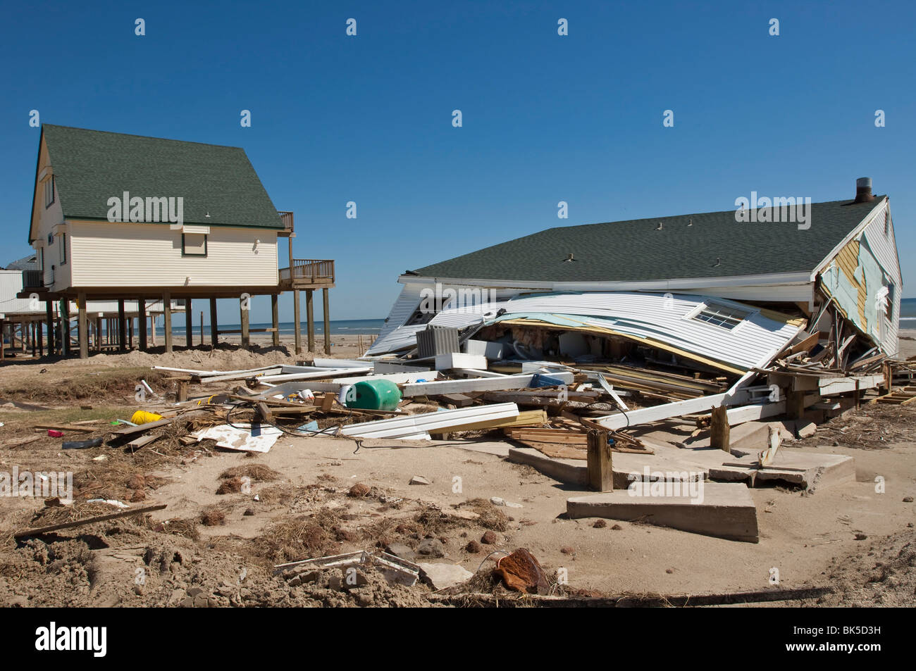 Hurricane damage, Galveston, Texas, United States of America, North