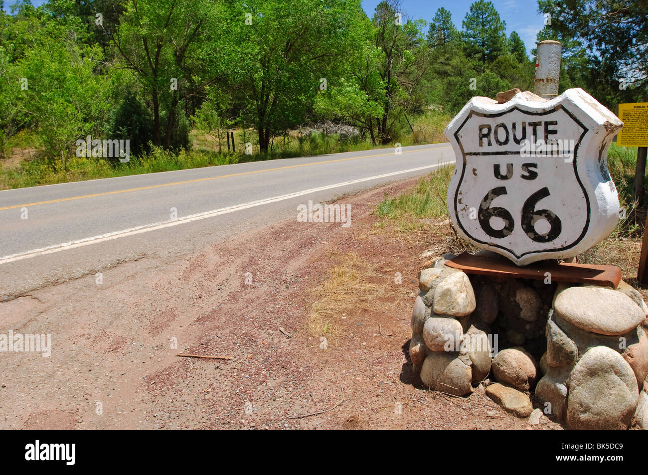 Road sign along historic Route 66, New Mexico, United States of America