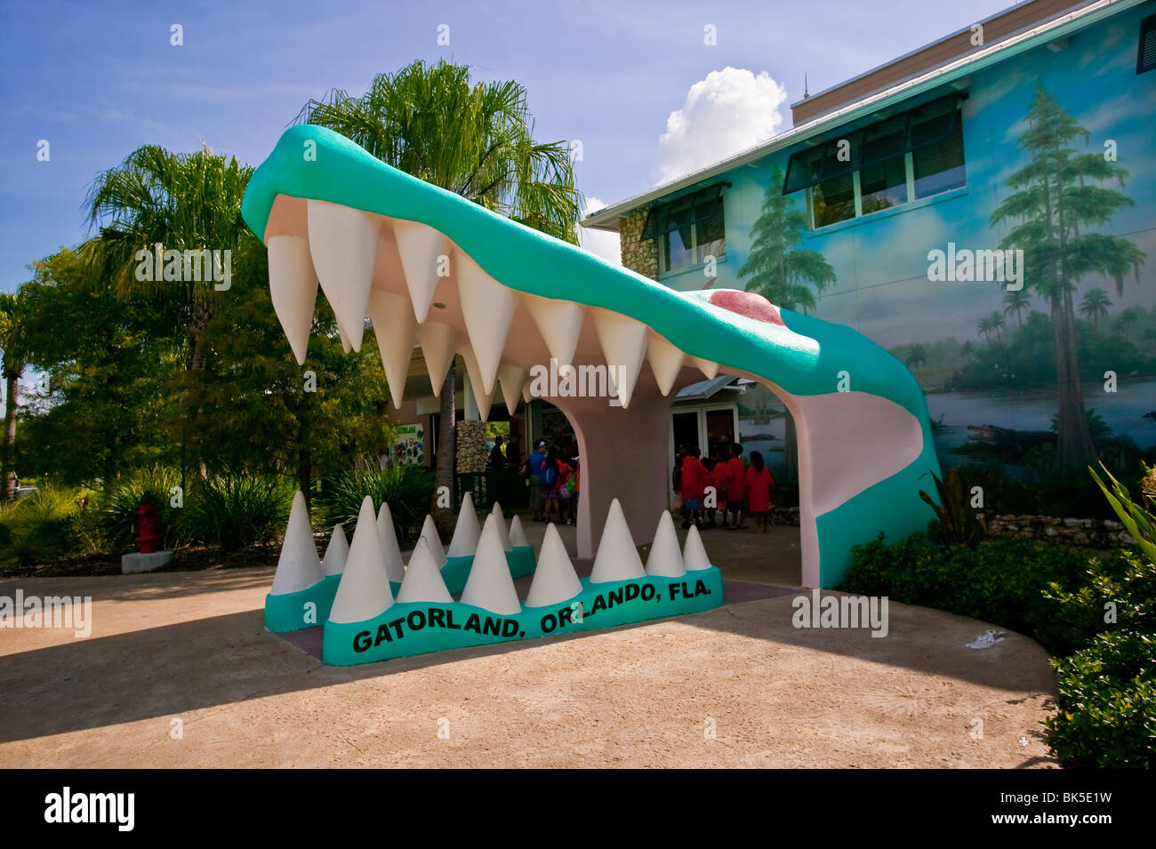 entrance to Gatorland florida usa Stock Photo