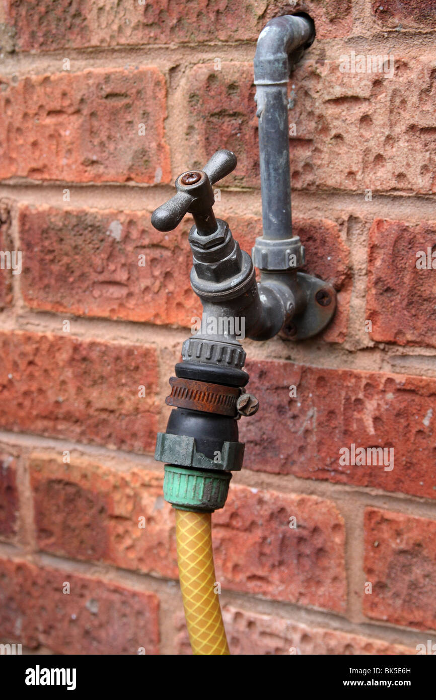 Outside Tap and Hose Connection Stock Photo Alamy