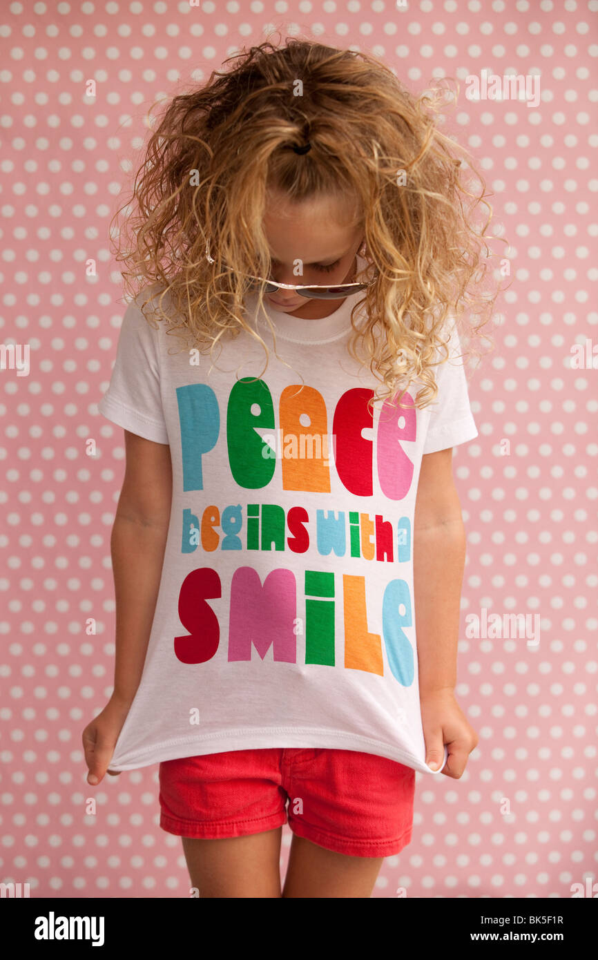 Young hippie child in sunglasses Stock Photo