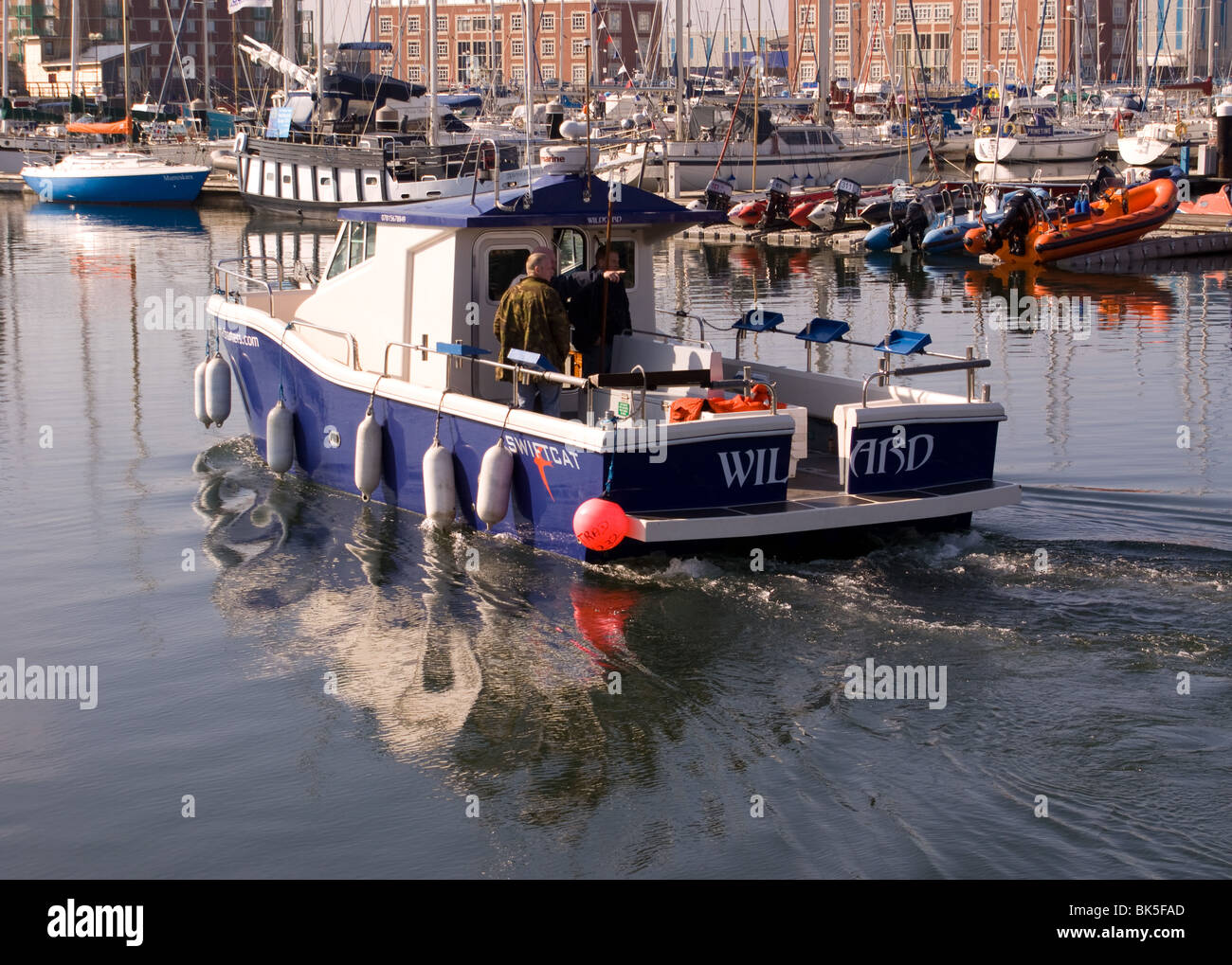 Hartlepool Marina uk fishing boat returning to dock Stock Photo Alamy