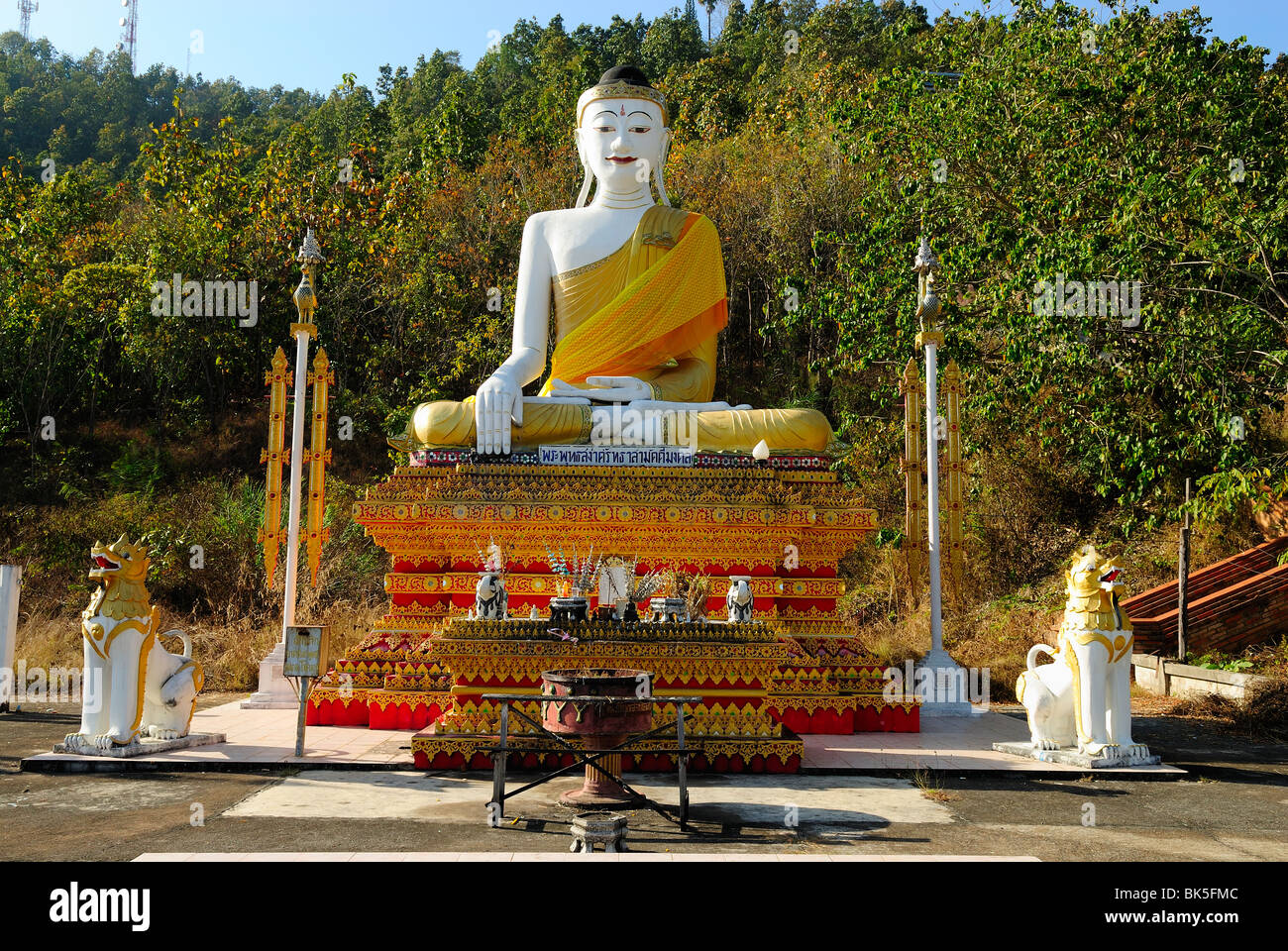 Buddha figure in Wat Phra Non temple in Mae Hong Son, Thailand, Southeast Asia Stock Photo