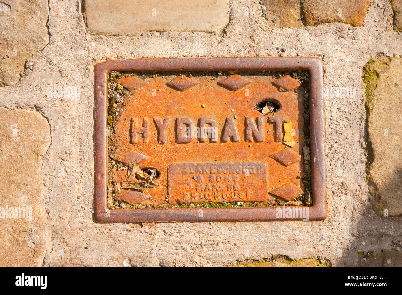 Fire Hydrant cover in road Stock Photo Alamy