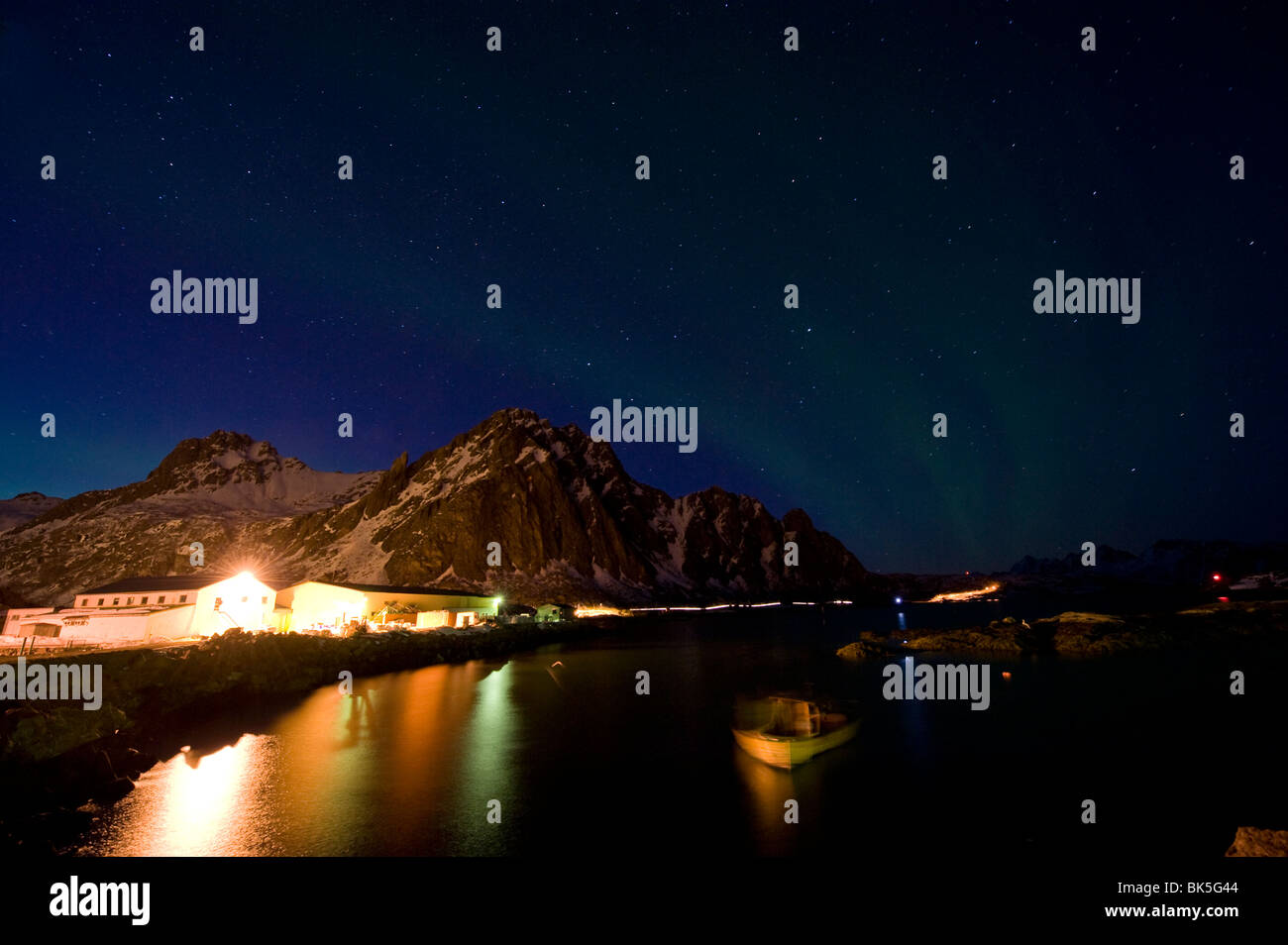 Northern Light Or Aurora Borealis In Svolver Lofoten Norway Stock Image Northern Light Or Aurora Borealis In Svolver Lofoten Norway Stock Image