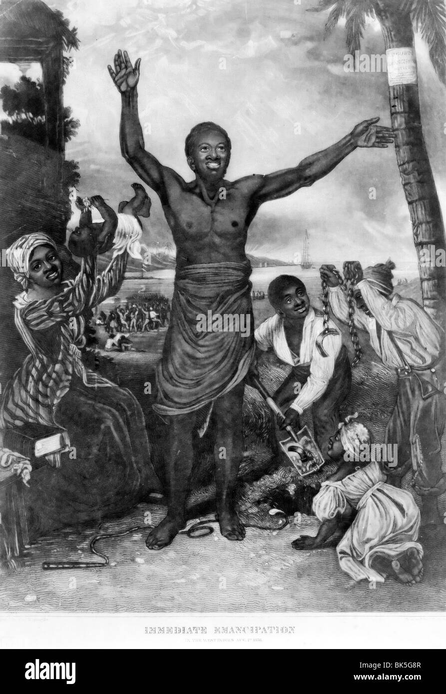 Immediate emancipation in the West Indies, Aug. 1st, 1838 Stock Photo