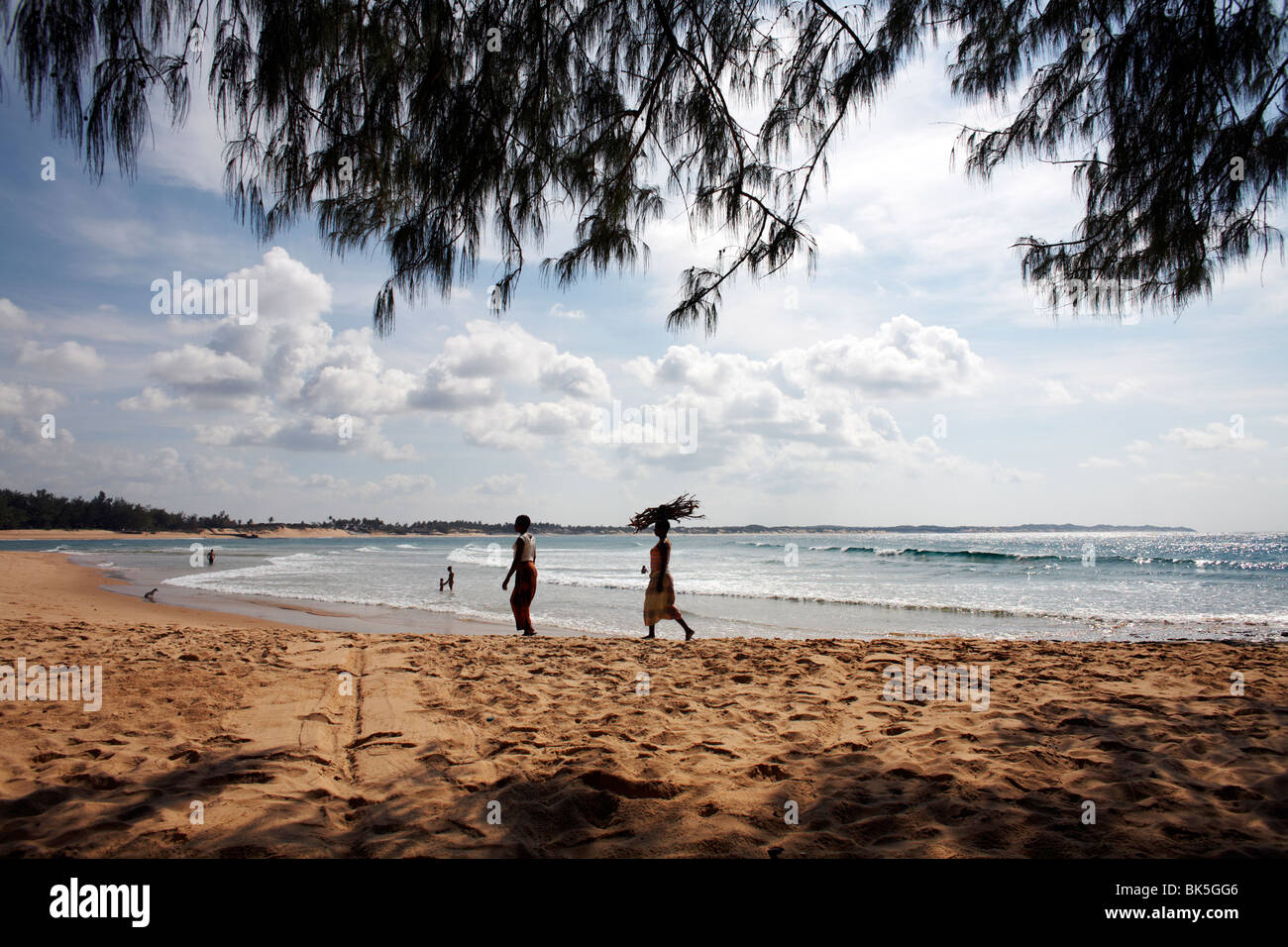 The beach at Tofo on the Indian Ocean, Mozambique, Africa Stock Photo