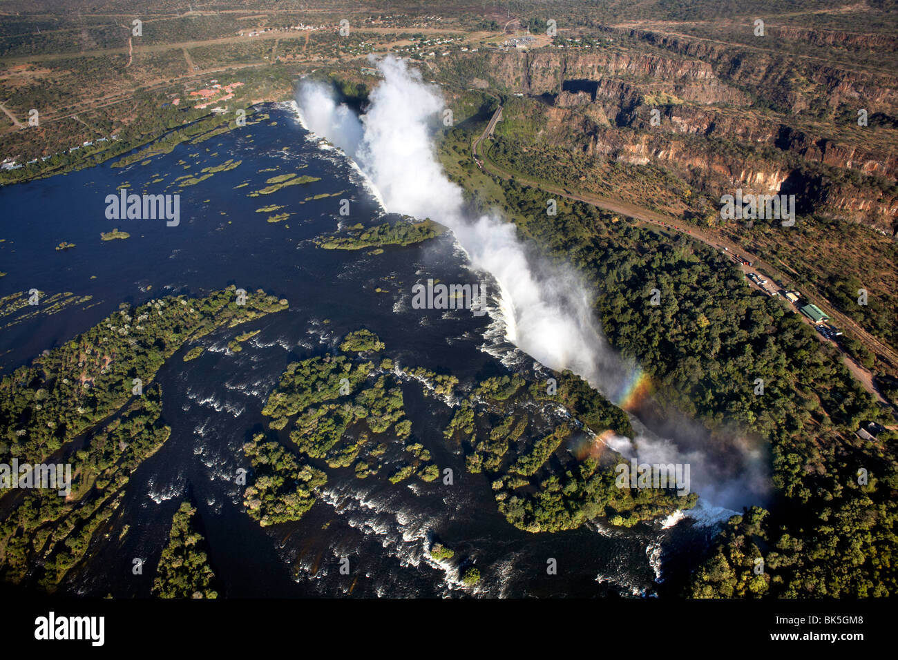 Victoria Falls, UNESCO World Heritage Site, on the border of Zambia and Zimbabwe, Africa Stock Photo