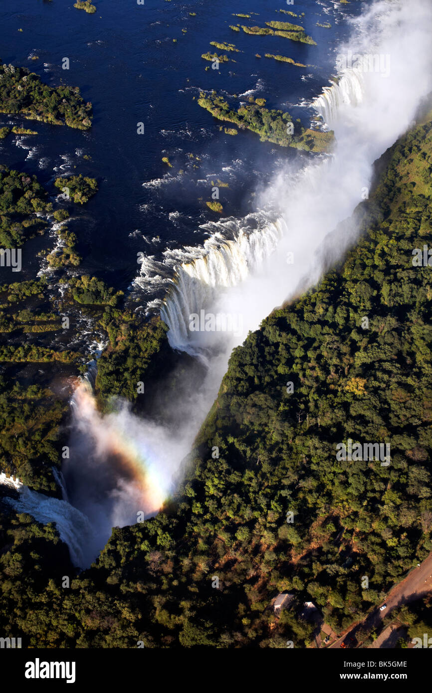Victoria Falls, on the border of Zambia and Zimbabwe, UNESCO World Heritage Site, Africa Stock Photo