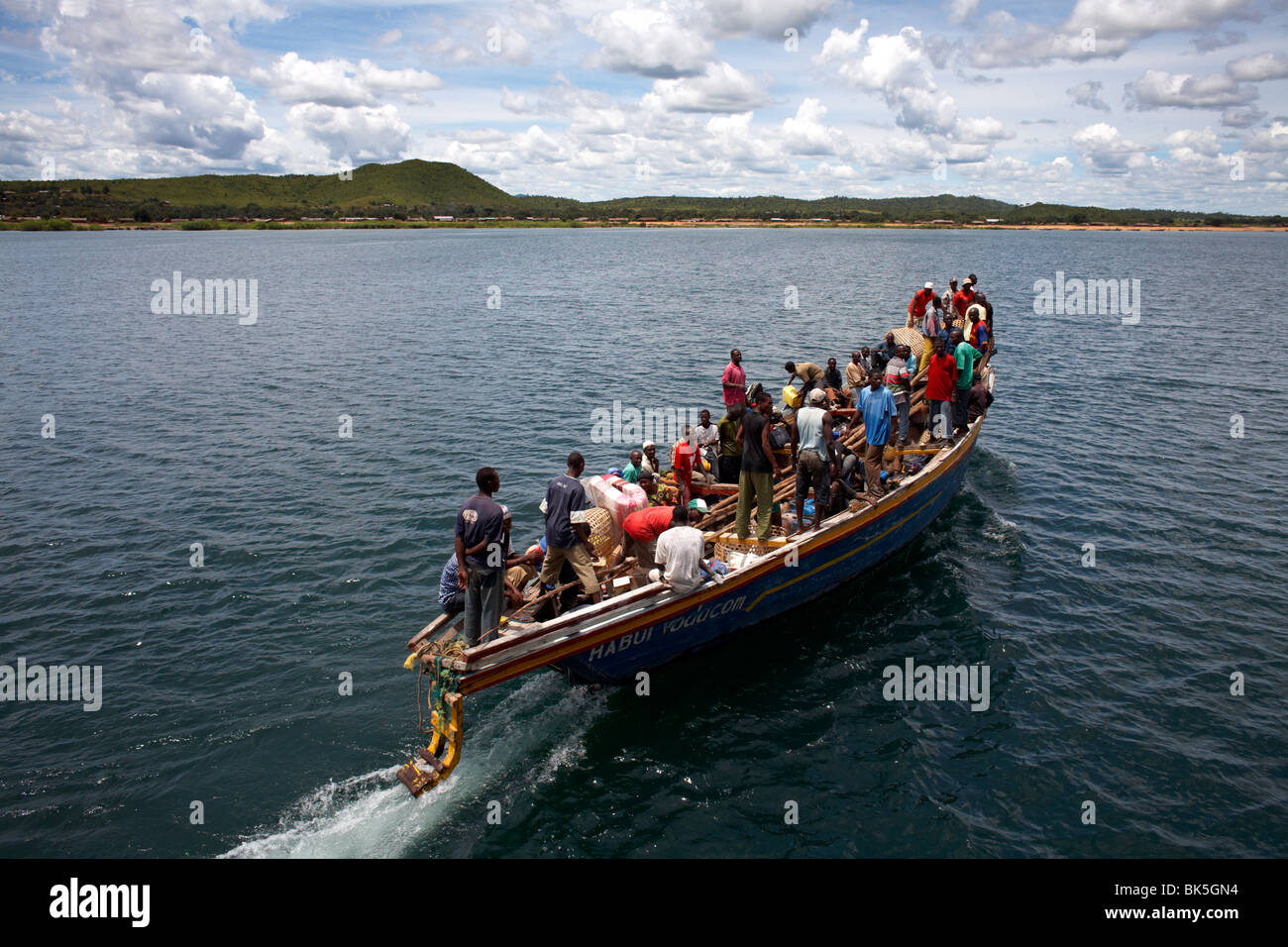 A boat on Lake Tanganyika, Tanzania, East Africa, Africa Stock Photo