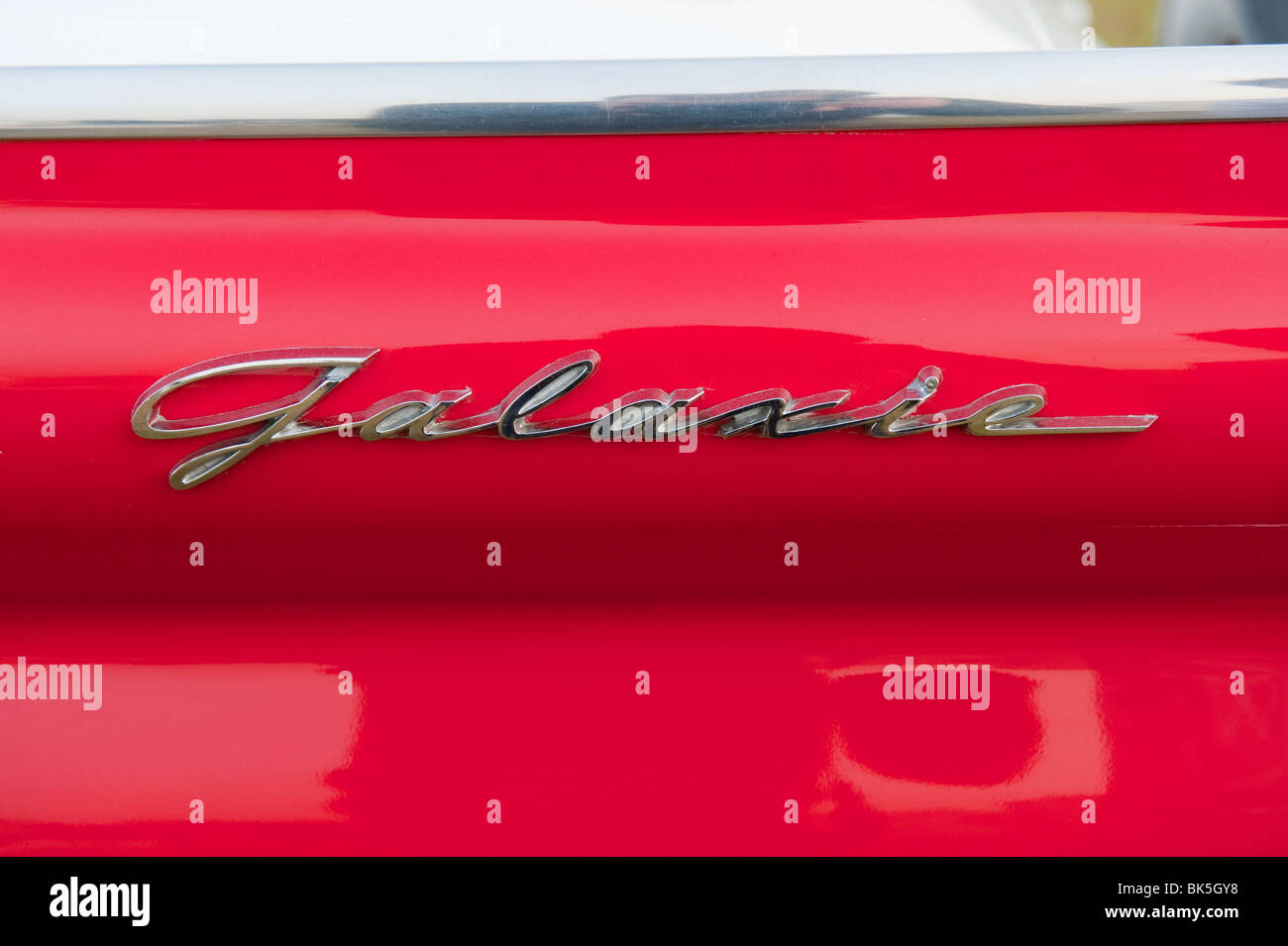 Ford Galaxie car logo red Stock Photo