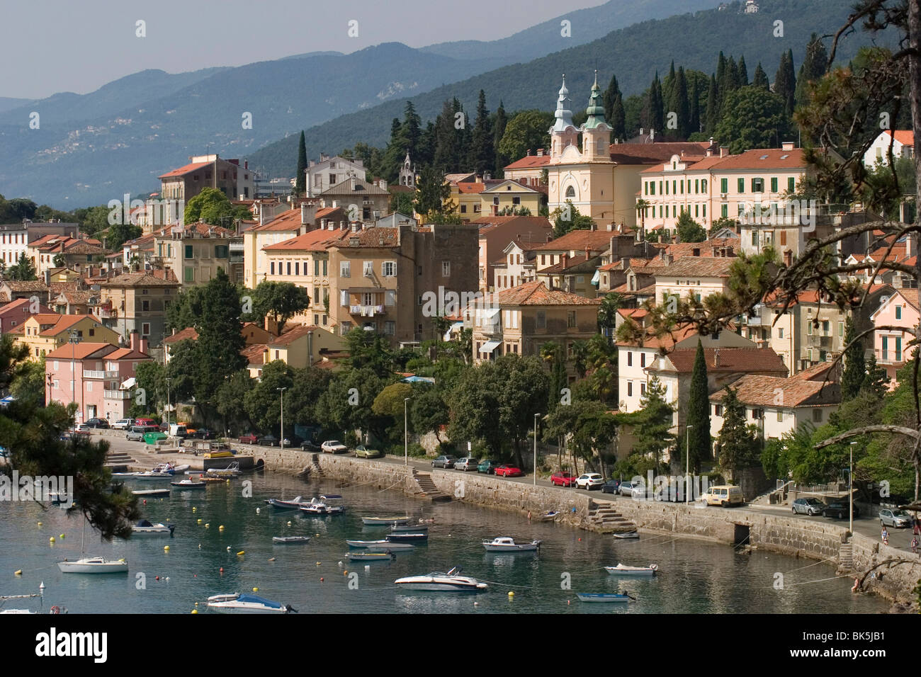 Volosco harbour, Opatija, Kvarner Riviera, Croatia, Adriatic, Europe Stock Photo