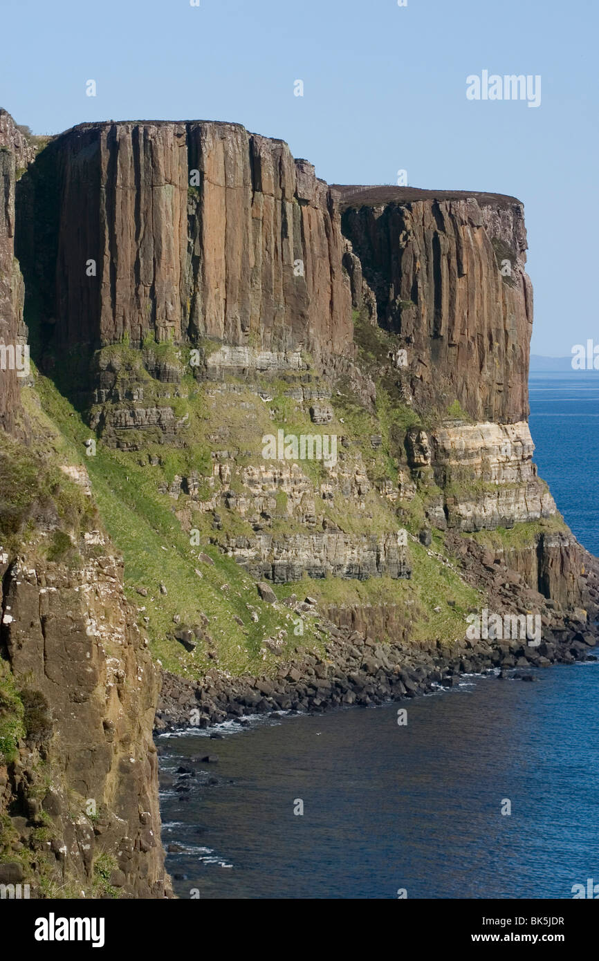 Kilt rock, Skye, Inner Hebrides, Scotland, United Kingdom, Europe Stock Photo