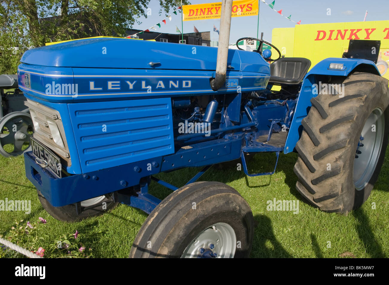 A vintage Leyland tractor on show at the Great Yorkshire Show. Stock Photo
