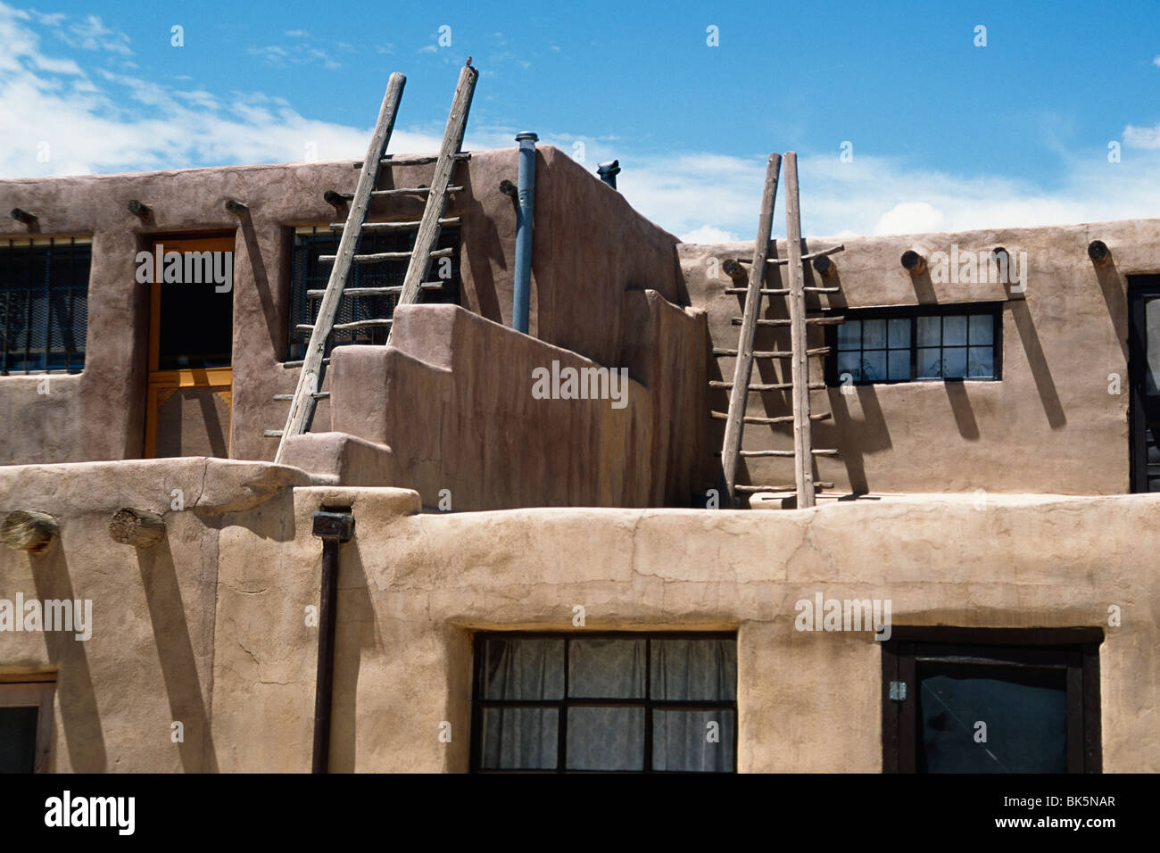 Adobe Buildings of Acoma Pueblo, New Mexico Stock Photo