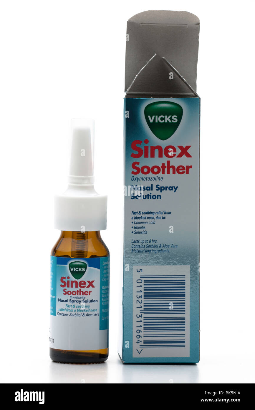Vicks Sinex spray solution nasal soother Stock Photo