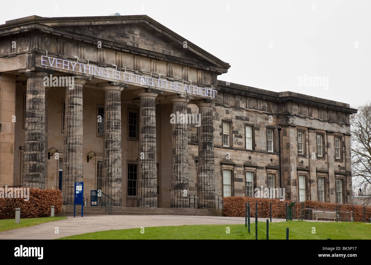 Edinburgh's Museum of Modern Art One, a neo-Classical building (1824) (formerly John Watson's Institutio,) in Dean Village, Scotland, UK. Stock Photo