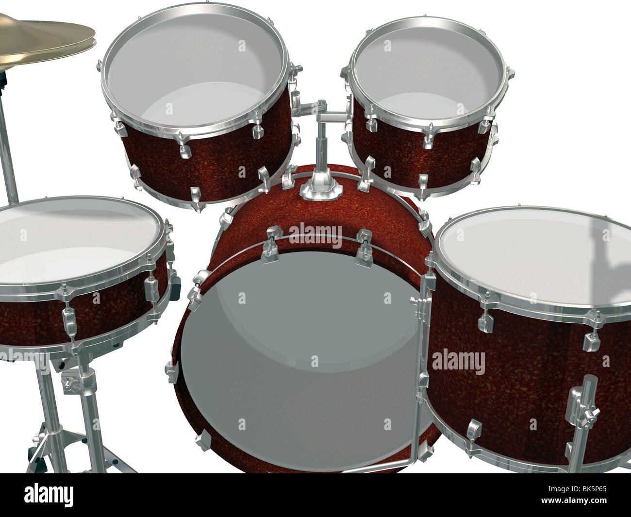 Drum Kit isolated on a white background Stock Photo - Alamy