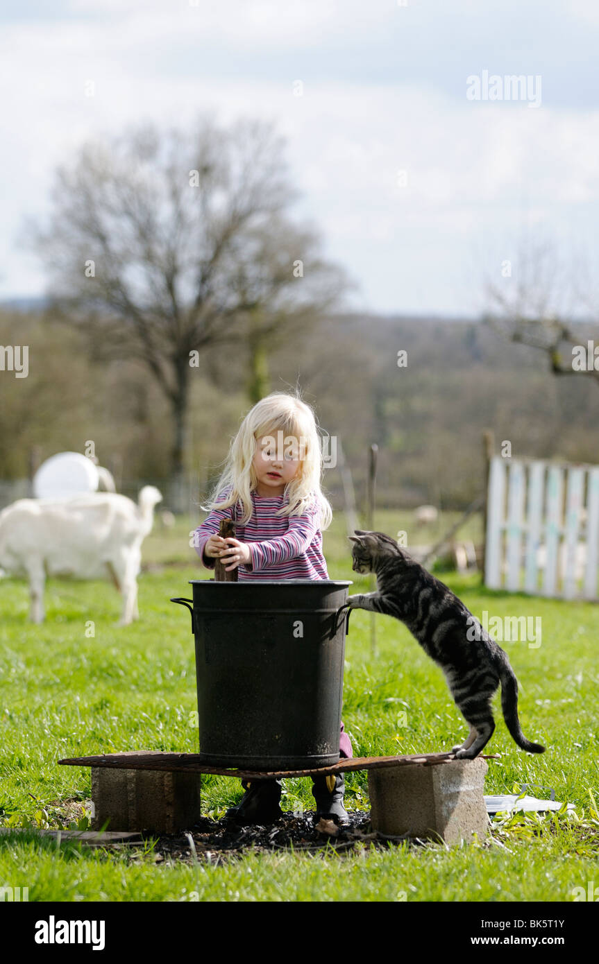 Stock Photo Of A Four Year Old Child Playing Make Believe Games In Stock Photo Alamy