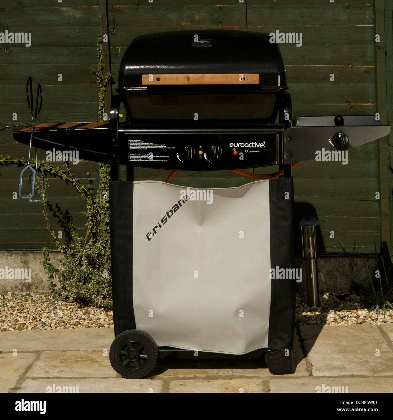 Standalone gas barbecue, barbeque, BBQ, in a garden environment on a
