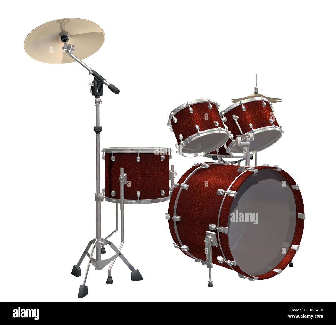 Drum Kit isolated on a white background Stock Photo - Alamy
