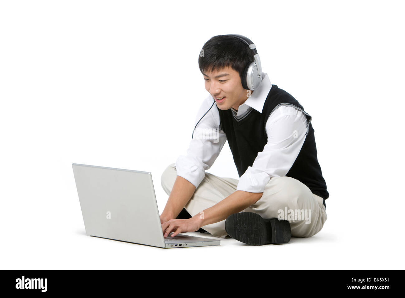 Schoolboy on the computer Stock Photo - Alamy