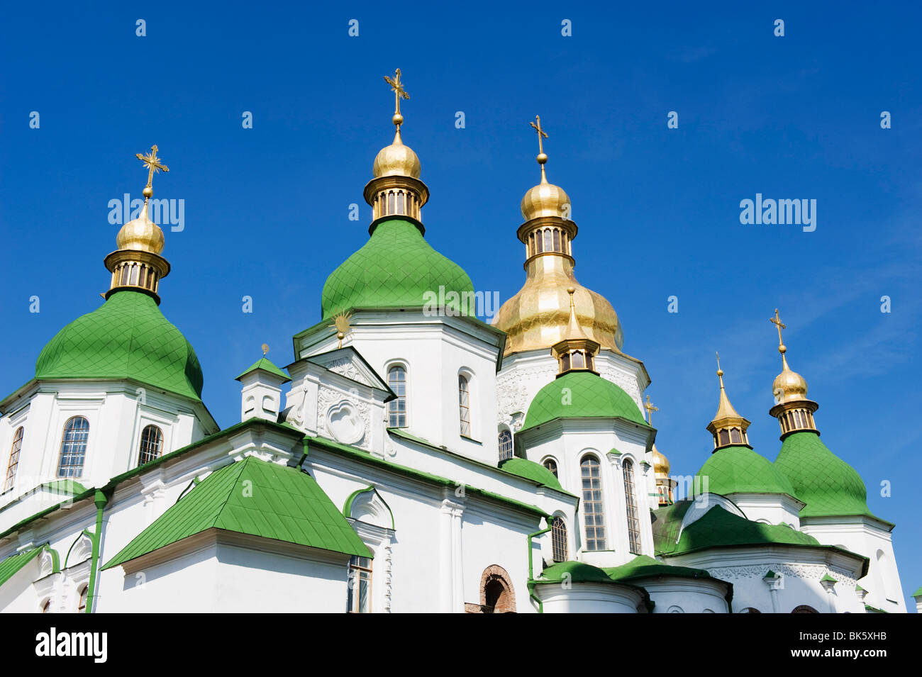 St. Sophia's Cathedral, built between 1017 and 1031 with baroque style domes, UNESCO World Heritage Site, Kiev, Ukraine, Europe Stock Photo