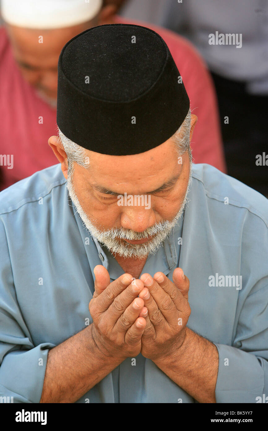 Prayers, Kapitan Kling Mosque, Penang, Malaysia, Southeast Asia, Asia Stock Photo