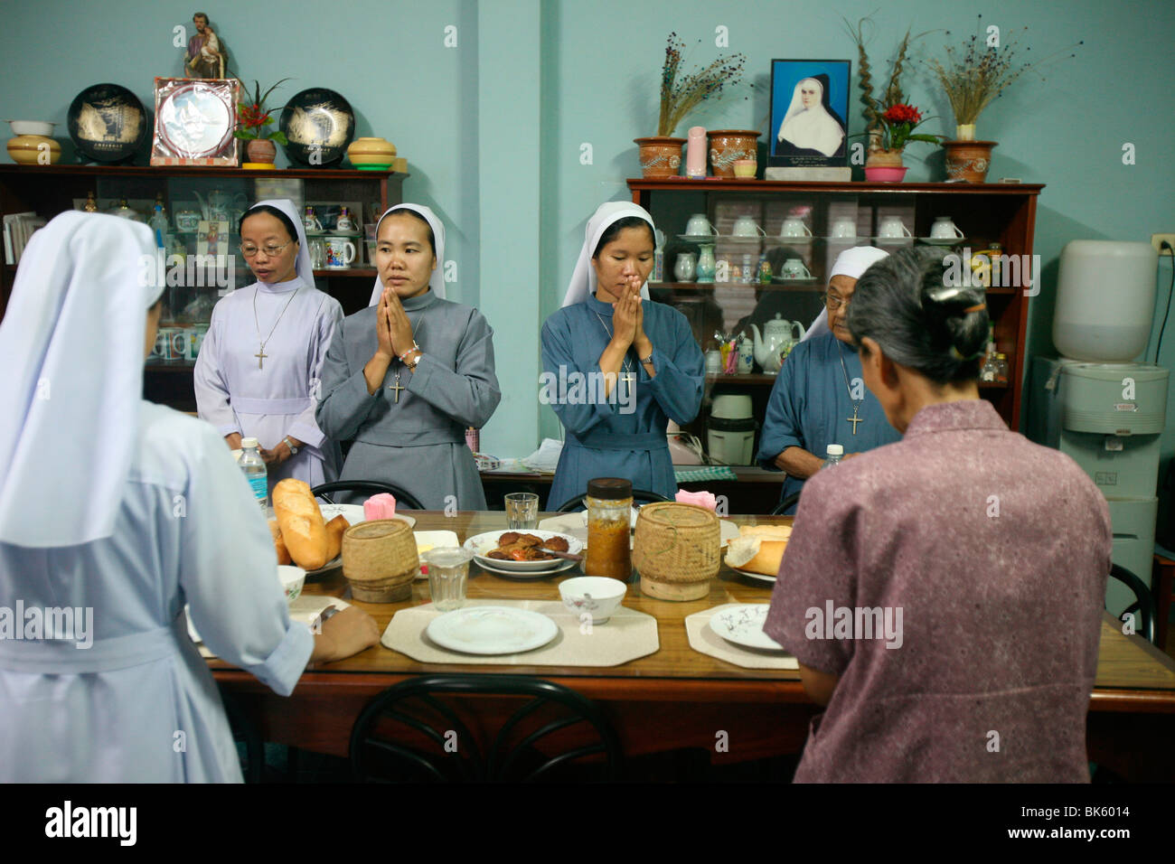 Catholic nuns, Vientiane, Laos, Indochina, Southeast Asia, Asia Stock Photo