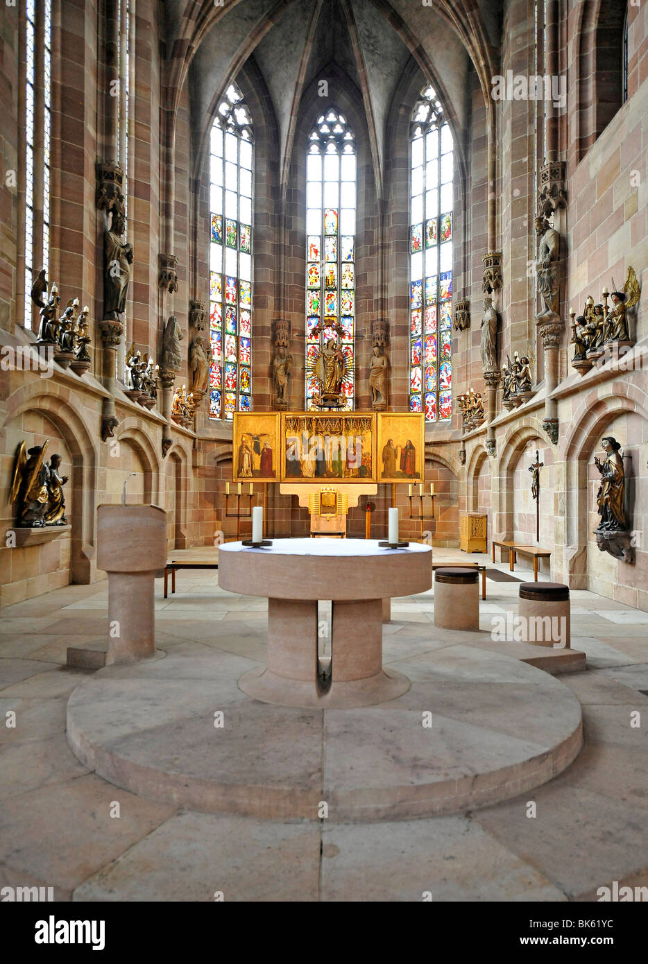 View of the altar and choir area, Parish Church of Our Lady, Nuremberg