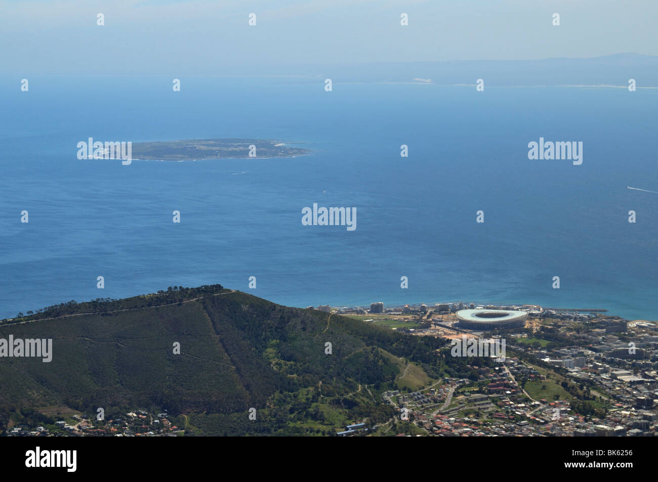 World Cup 2010, Green Point Stadium football stadium construction site with view on Robben