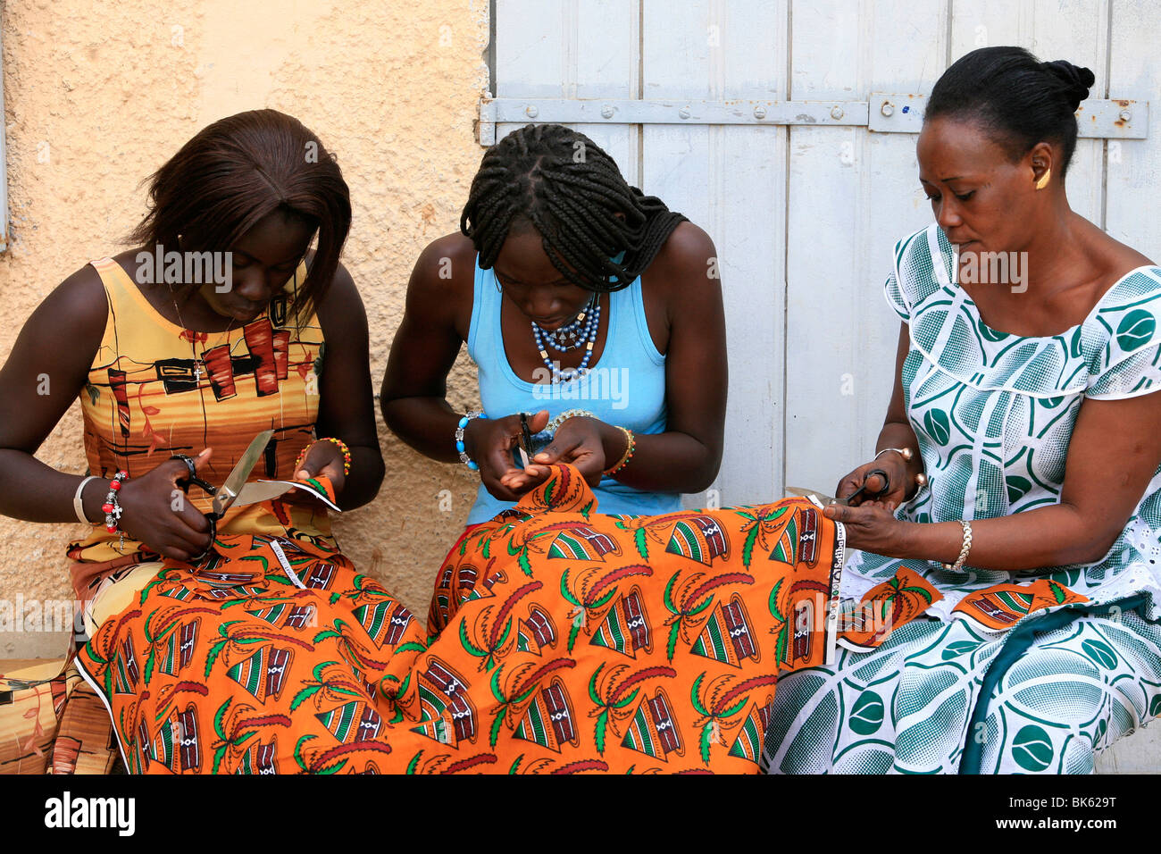 Tailoring class, Saint Louis, Senegal, West Africa, Africa Stock Photo