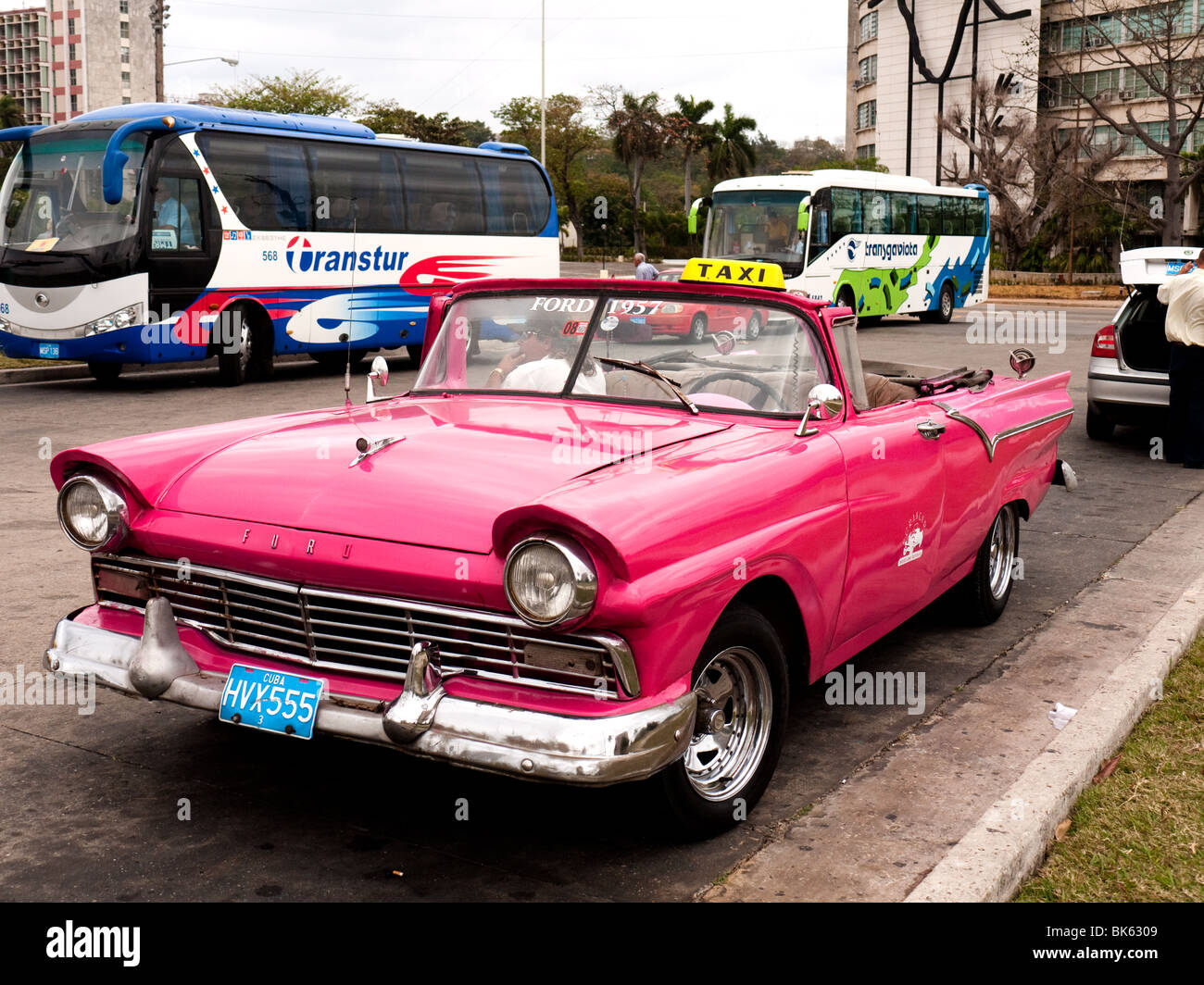 1950s American Car in  Havana Old City, Havana,  Cuba Stock Photo